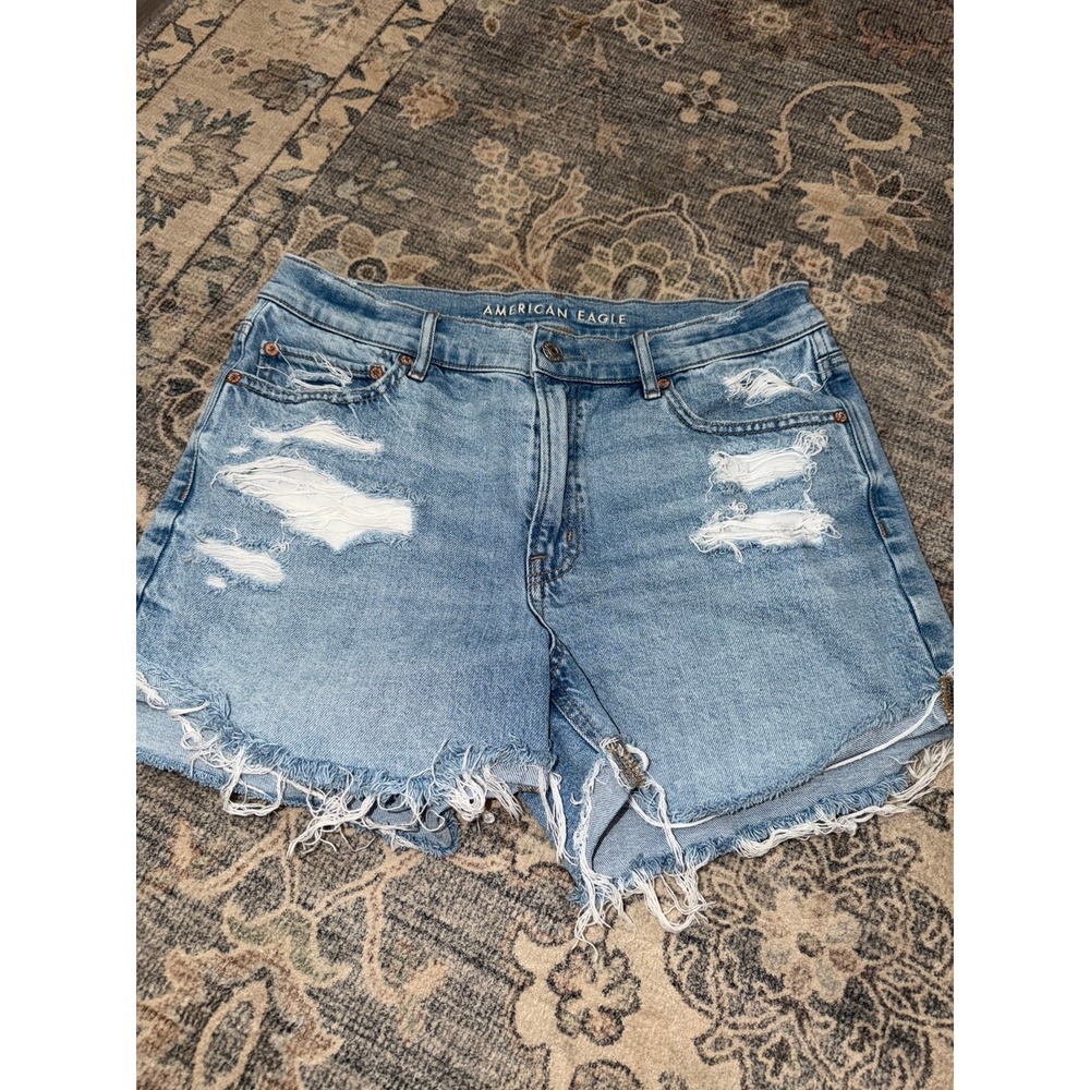 American Eagle Relaxed Denim Jean Shorts Distressed